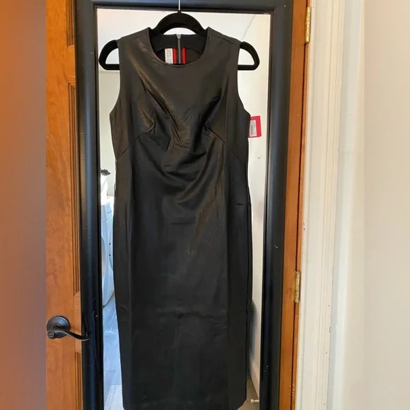 Spanx Small Faux Leather Sheath Dress Spanx Small Faux Leather Sheath Dress